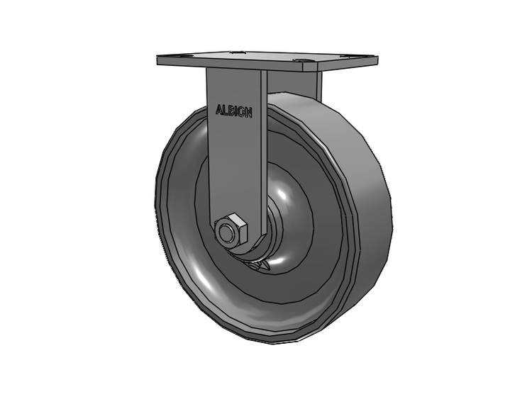 310 Series Top Plate Rigid Caster with 10 x 3 Clear Coat Enamel FS - Drop-Forged Steel Wheel