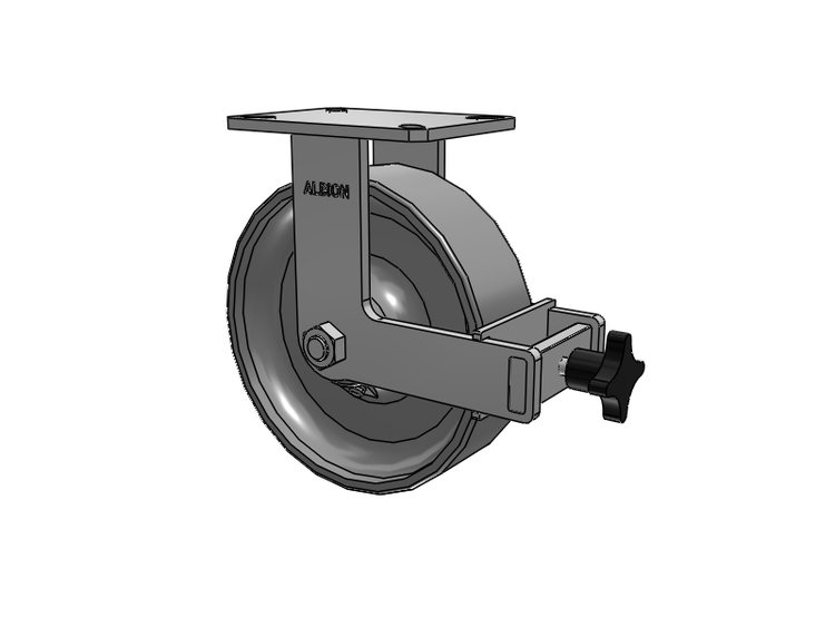310 Series Top Plate Rigid Caster with 10 x 3 Clear Coat Enamel FS - Drop-Forged Steel Wheel and Face Brake