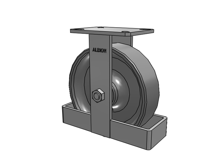 310 Series Top Plate Rigid Caster with 10 x 3 Clear Coat Enamel FS - Drop-Forged Steel Wheel