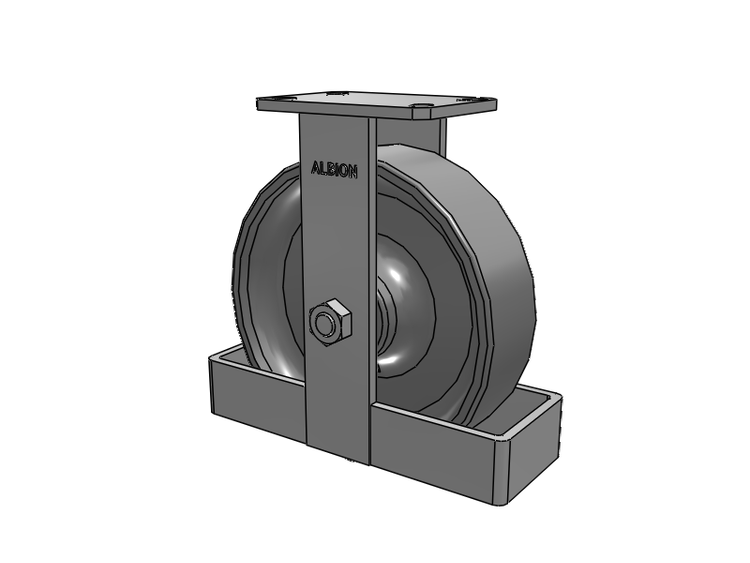 310 Series Top Plate Rigid Caster with 10 x 3 Clear Coat Enamel FS - Drop-Forged Steel Wheel