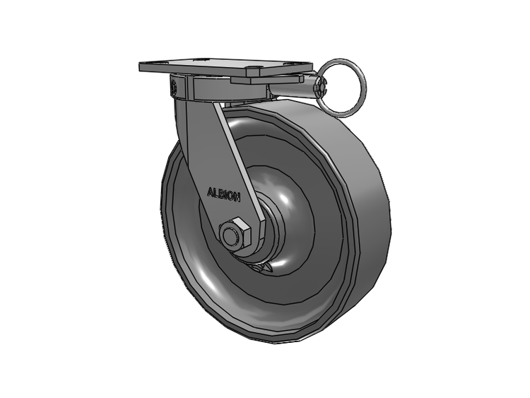 310 Series Top Plate Swivel Caster with 10 x 3 Clear Coat Enamel FS - Drop-Forged Steel Wheel
