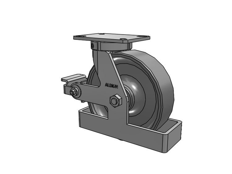 310 Series Top Plate Swivel Caster with 10 x 3 Clear Coat Enamel FS - Drop-Forged Steel Wheel and Poly Cam Brake