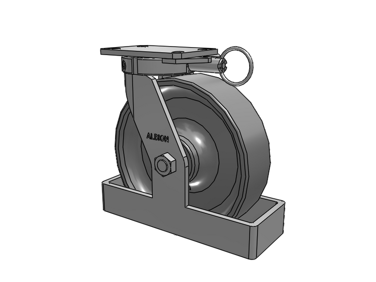 310 Series Top Plate Swivel Caster with 10 x 3 Clear Coat Enamel FS - Drop-Forged Steel Wheel
