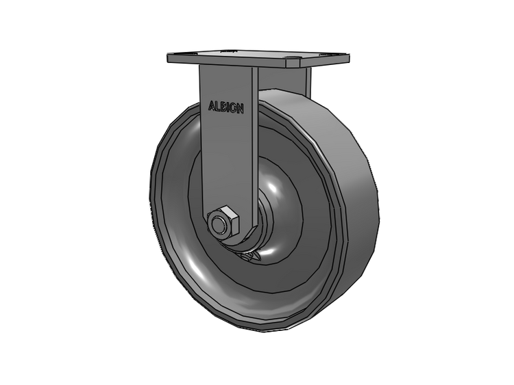 310 Series Top Plate Rigid Caster with 10 x 3 Clear Coat Enamel FS - Drop-Forged Steel Wheel