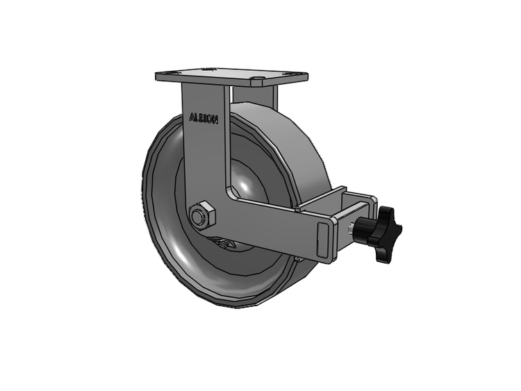 310 Series Top Plate Rigid Caster with 10 x 3 Clear Coat Enamel FS - Drop-Forged Steel Wheel and Face Brake