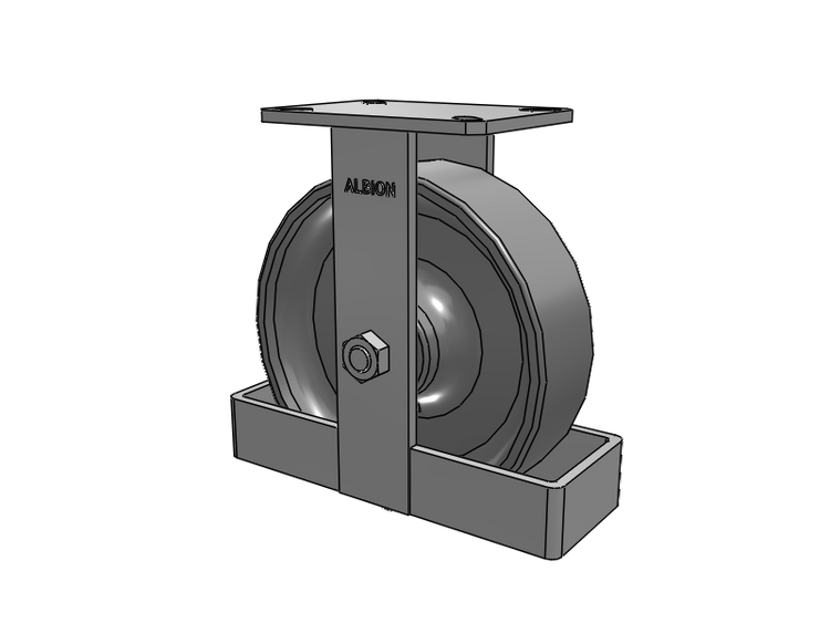 310 Series Top Plate Rigid Caster with 10 x 3 Clear Coat Enamel FS - Drop-Forged Steel Wheel