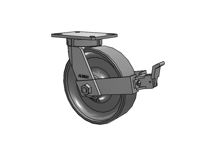310 Series Top Plate Swivel Caster with 10 x 3 Clear Coat Enamel FS - Drop-Forged Steel Wheel and Face Brake