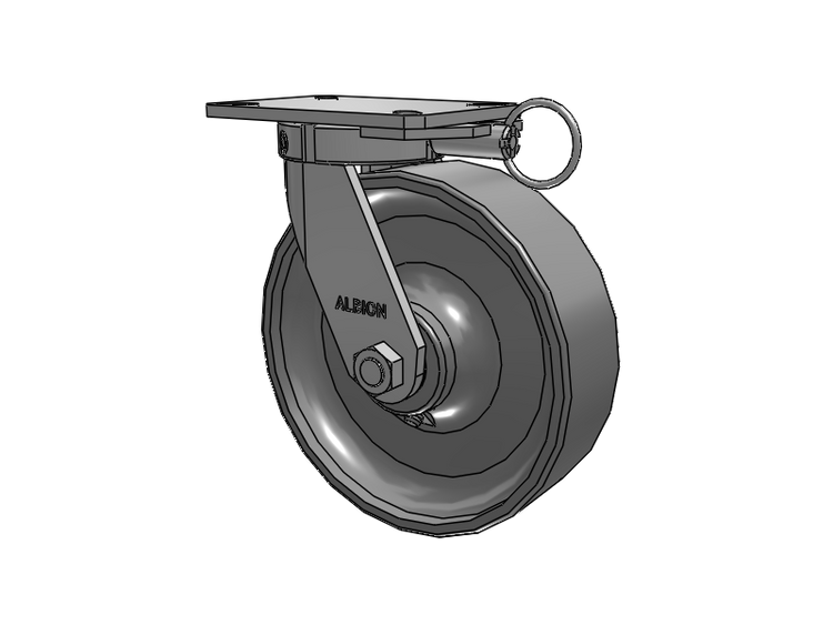 310 Series Top Plate Swivel Caster with 10 x 3 Clear Coat Enamel FS - Drop-Forged Steel Wheel