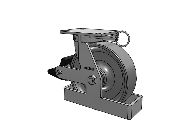 310 Series Top Plate Swivel Caster with 10 x 3 Clear Coat Enamel FS - Drop-Forged Steel Wheel and Poly Lock Integrated Brake