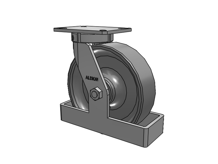 310 Series Top Plate Swivel Caster with 10 x 3 Clear Coat Enamel FS - Drop-Forged Steel Wheel