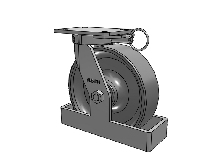 310 Series Top Plate Swivel Caster with 10 x 3 Clear Coat Enamel FS - Drop-Forged Steel Wheel