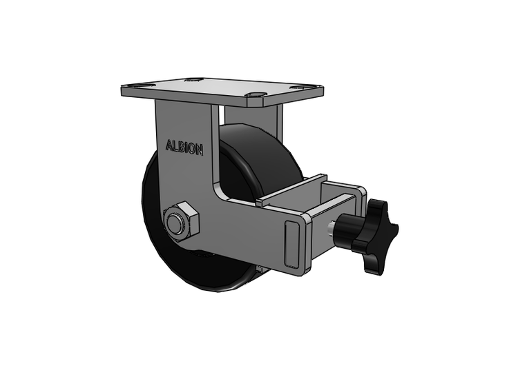 310 Series Top Plate Rigid Caster with 6 x 3 Black Polymer NX - Trionix High Impact Polymer Wheel and Face Brake