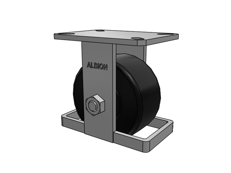 310 Series Top Plate Rigid Caster with 6 x 3 Black Polymer NX - Trionix High Impact Polymer Wheel