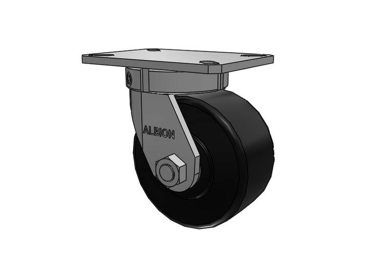 310 Series Top Plate Swivel Caster with 6 x 3 Black Polymer NX - Trionix High Impact Polymer Wheel