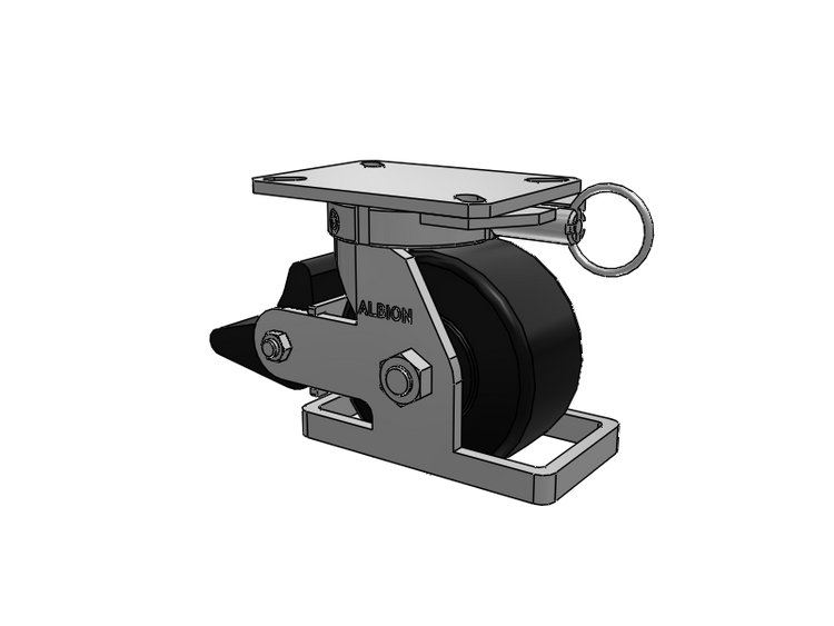 310 Series Top Plate Swivel Caster with 6 x 3 Black Polymer NX - Trionix High Impact Polymer Wheel and Poly Lock Integrated Brake