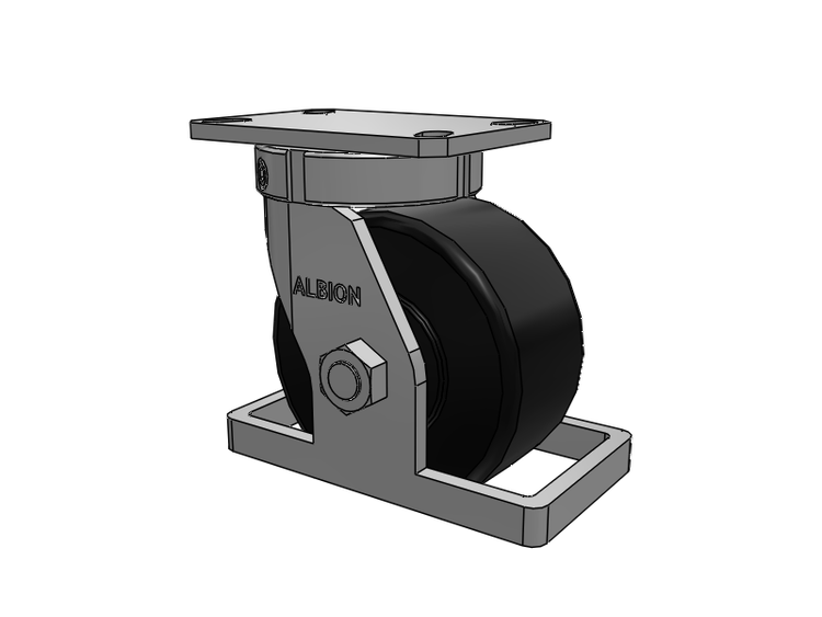 310 Series Top Plate Swivel Caster with 6 x 3 Black Polymer NX - Trionix High Impact Polymer Wheel