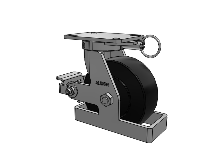 310 Series Top Plate Swivel Caster with 8 x 3 Black Polymer NX - Trionix High Impact Polymer Wheel and Poly Cam Brake