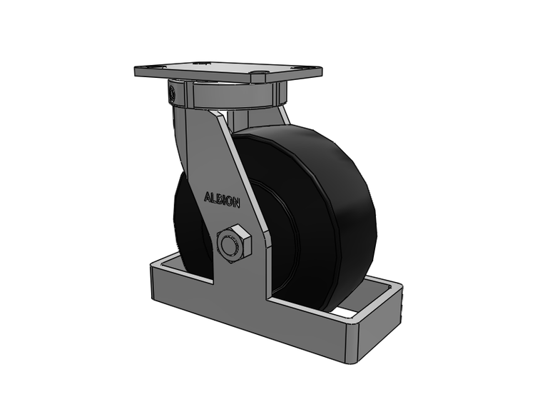 310 Series Top Plate Swivel Caster with 8 x 3 Black Polymer NX - Trionix High Impact Polymer Wheel