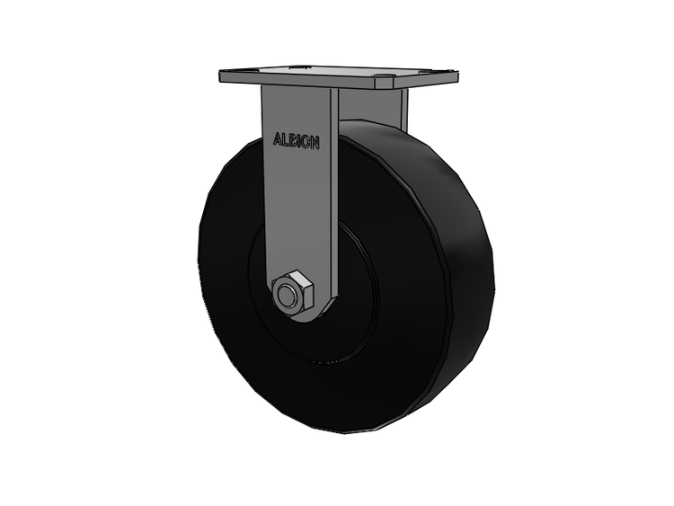 310 Series Top Plate Rigid Caster with 10 x 3 Black Polymer NX - Trionix High Impact Polymer Wheel