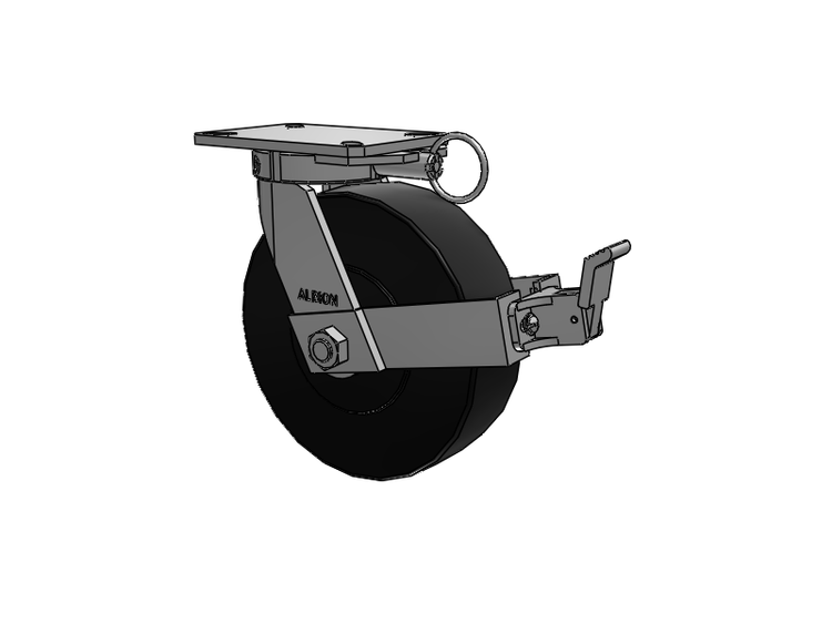 310 Series Top Plate Swivel Caster with 10 x 3 Black Polymer NX - Trionix High Impact Polymer Wheel and Face Brake