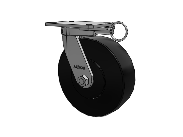 310 Series Top Plate Swivel Caster with 10 x 3 Black Polymer NX - Trionix High Impact Polymer Wheel