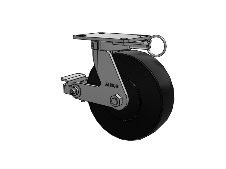 310 Series Top Plate Swivel Caster with 10 x 3 Black Polymer NX - Trionix High Impact Polymer Wheel and Poly Cam Brake