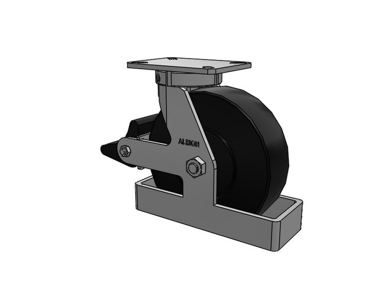 310 Series Top Plate Swivel Caster with 10 x 3 Black Polymer NX - Trionix High Impact Polymer Wheel and Poly Lock Integrated Brake