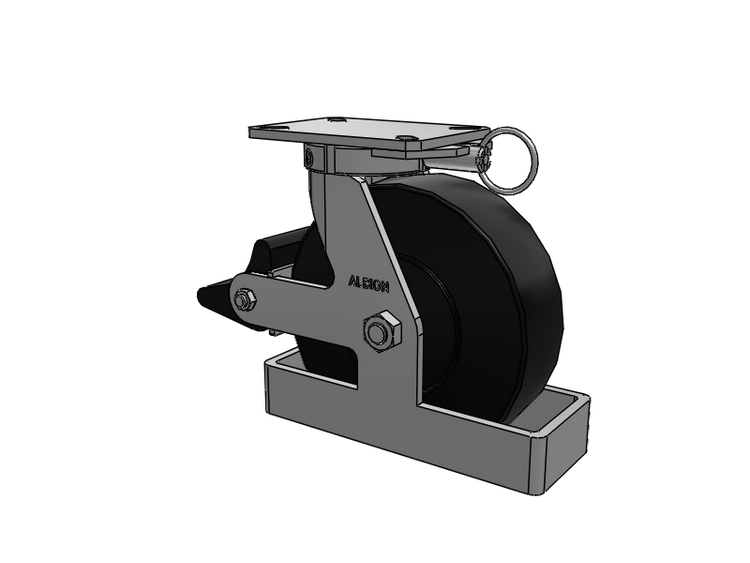 310 Series Top Plate Swivel Caster with 10 x 3 Black Polymer NX - Trionix High Impact Polymer Wheel and Poly Lock Integrated Brake