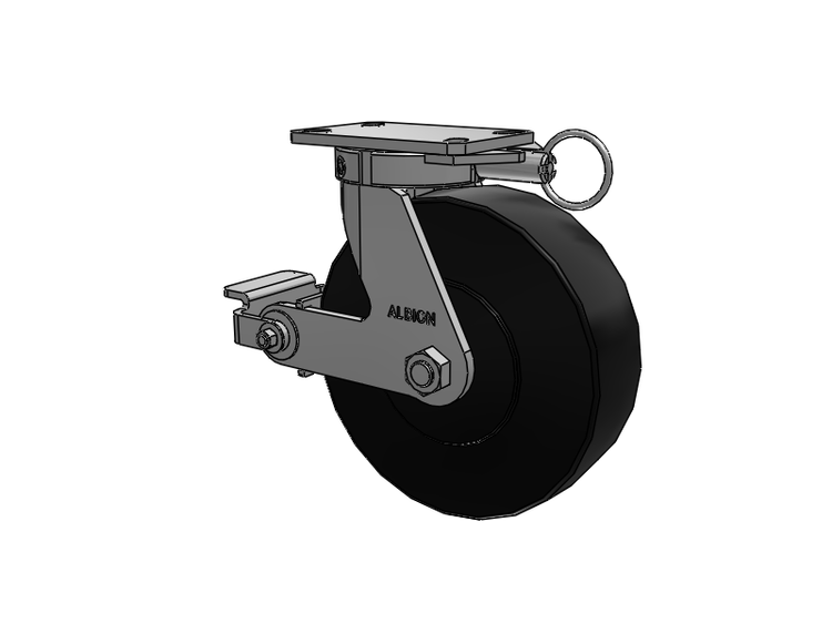 310 Series Top Plate Swivel Caster with 10 x 3 Black Polymer NX - Trionix High Impact Polymer Wheel and Poly Cam Brake