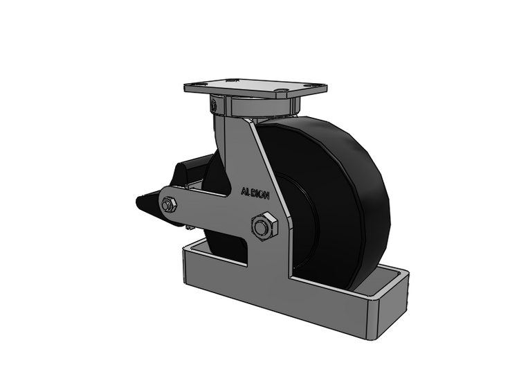 310 Series Top Plate Swivel Caster with 10 x 3 Black Polymer NX - Trionix High Impact Polymer Wheel and Poly Lock Integrated Brake