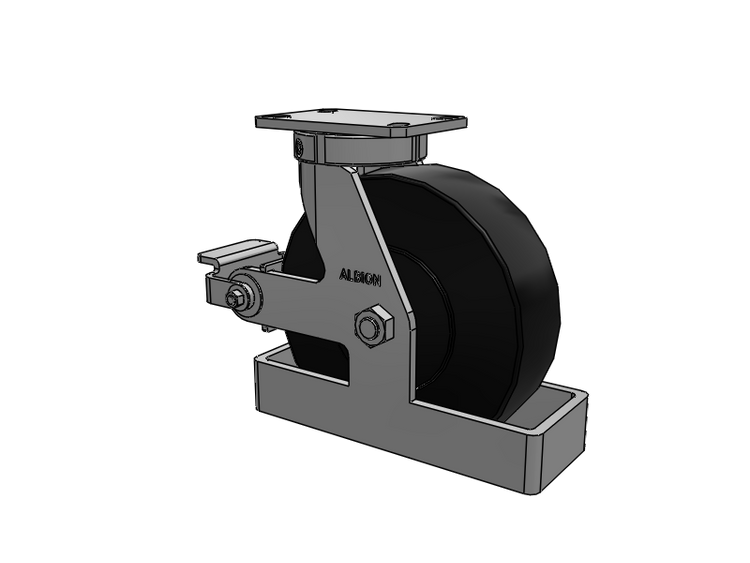 310 Series Top Plate Swivel Caster with 10 x 3 Black Polymer NX - Trionix High Impact Polymer Wheel and Poly Cam Brake