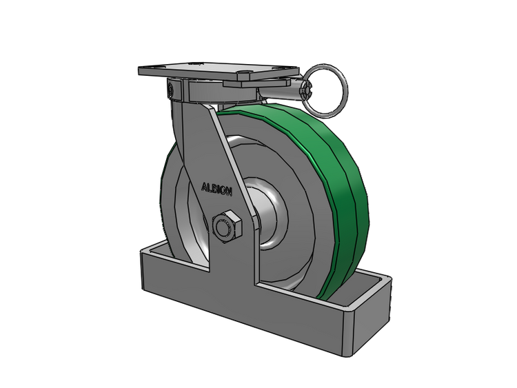 310 Series Top Plate Swivel Caster with 10 x 3 Green Tread on Aluminum Core PD - Polyurethane (Aluminum Core) Wheel