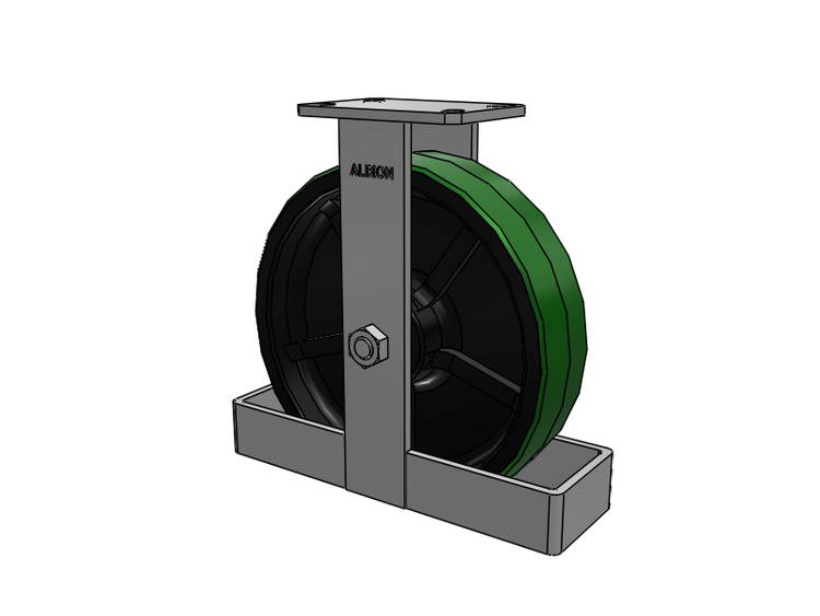 310 Series Top Plate Rigid Caster with 12 x 3 Green Tread on Black Cast Iron Core PY - Polyurethane (Cast Iron Core) Wheel