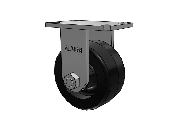 310 Series Top Plate Rigid Caster with 6 x 3 Black Phenolic Resin TM - Phenolic Wheel