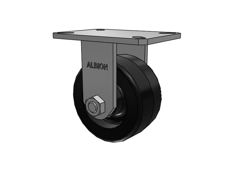310 Series Top Plate Rigid Caster with 6 x 3 Black Phenolic Resin TM - Phenolic Wheel