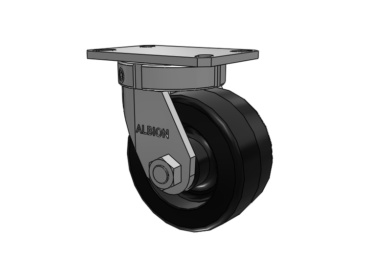 310 Series Top Plate Swivel Caster with 6 x 3 Black Phenolic Resin TM - Phenolic Wheel
