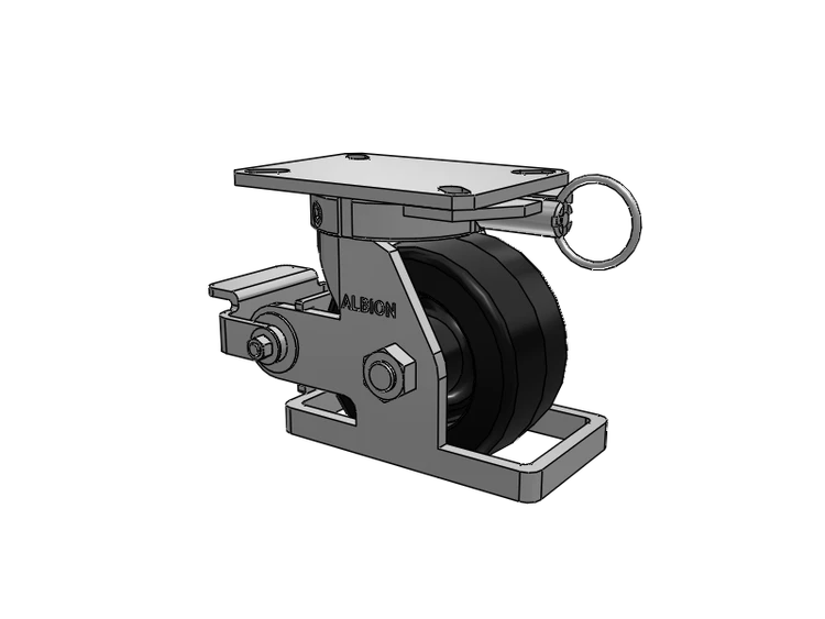310 Series Top Plate Swivel Caster with 6 x 3 Black Phenolic Resin TM - Phenolic Wheel and Poly Cam Brake
