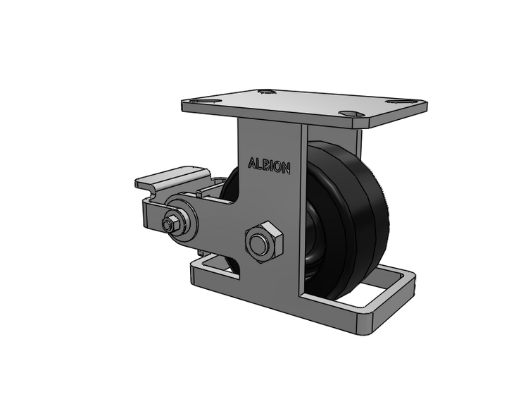 310 Series Top Plate Rigid Caster with 6 x 3 Black Phenolic Resin TM - Phenolic Wheel and Poly Cam Brake