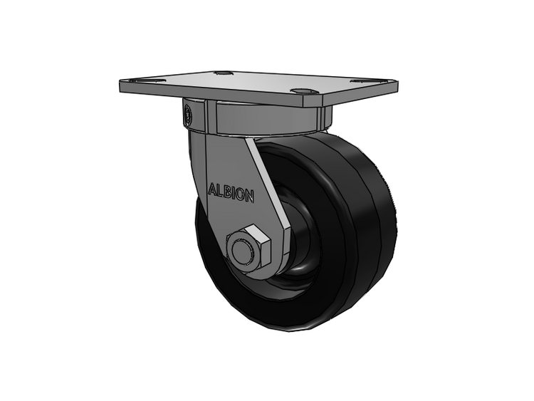 310 Series Top Plate Swivel Caster with 6 x 3 Black Phenolic Resin TM - Phenolic Wheel