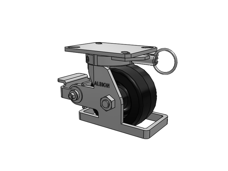 310 Series Top Plate Swivel Caster with 6 x 3 Black Phenolic Resin TM - Phenolic Wheel and Poly Cam Brake