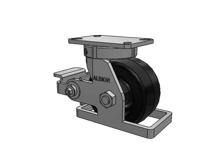 310 Series Top Plate Swivel Caster with 6 x 3 Black Phenolic Resin TM - Phenolic Wheel and Poly Cam Brake