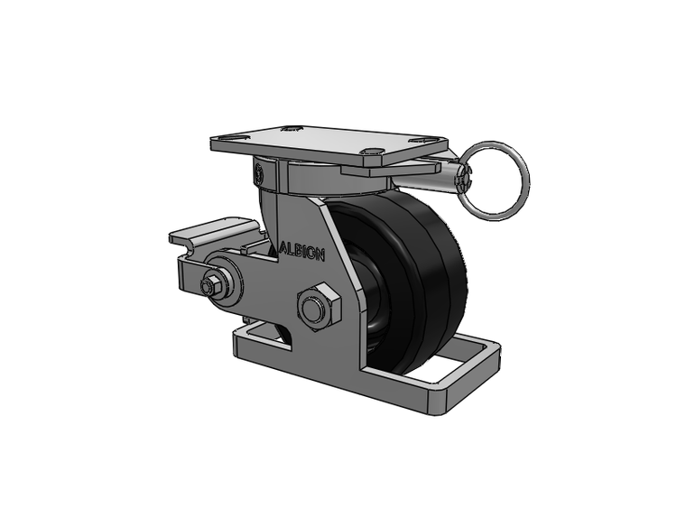 310 Series Top Plate Swivel Caster with 6 x 3 Black Phenolic Resin TM - Phenolic Wheel and Poly Cam Brake
