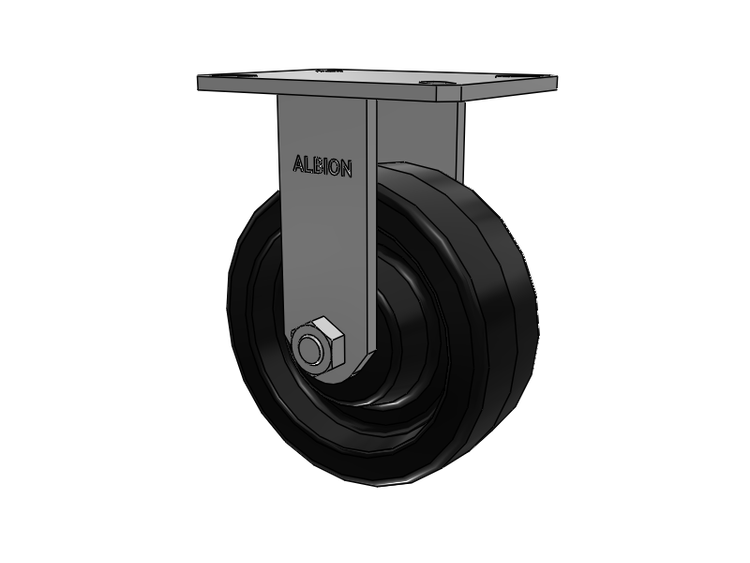 310 Series Top Plate Rigid Caster with 8 x 3 Black Phenolic Resin TM - Phenolic Wheel