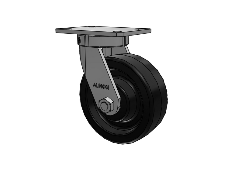310 Series Top Plate Swivel Caster with 8 x 3 Black Phenolic Resin TM - Phenolic Wheel
