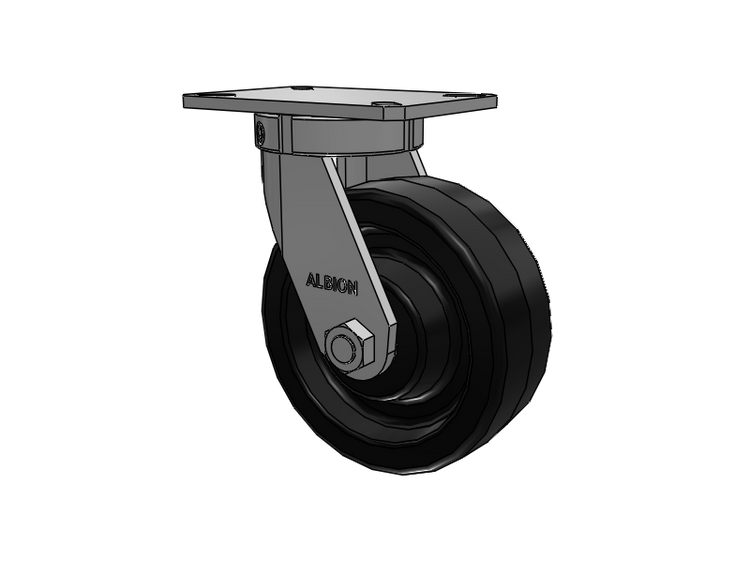 310 Series Top Plate Swivel Caster with 8 x 3 Black Phenolic Resin TM - Phenolic Wheel