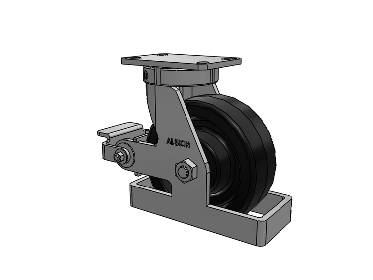 310 Series Top Plate Swivel Caster with 8 x 3 Black Phenolic Resin TM - Phenolic Wheel and Poly Cam Brake