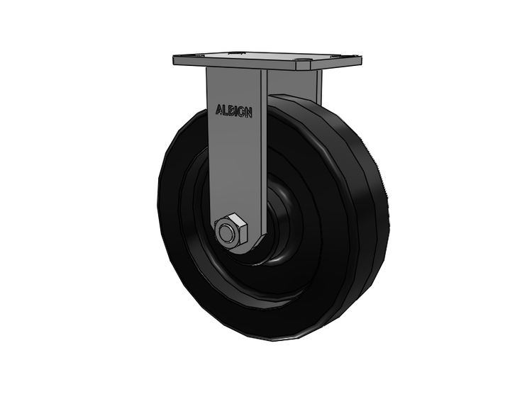 310 Series Top Plate Rigid Caster with 10 x 3 Black Phenolic Resin TM - Phenolic Wheel