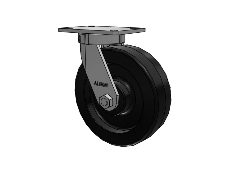 310 Series Top Plate Swivel Caster with 10 x 3 Black Phenolic Resin TM - Phenolic Wheel