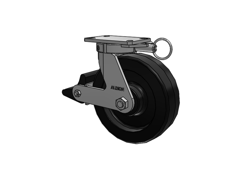 310 Series Top Plate Swivel Caster with 10 x 3 Black Phenolic Resin TM - Phenolic Wheel and Poly Lock Integrated Brake