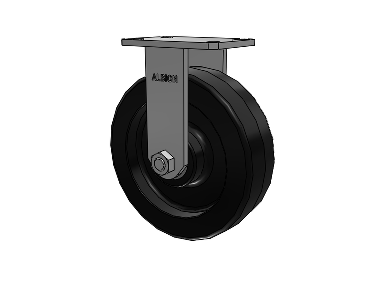 310 Series Top Plate Rigid Caster with 10 x 3 Black Phenolic Resin TM - Phenolic Wheel